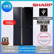 SHARP 700L SJF858VMBK Fridge 4 Doors / Multi Doors J-Tech Inverter Plasmacluster Refrigerator Peti Ais Sejuk