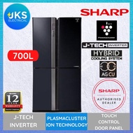SHARP 700L SJF858VMBK Fridge 4 Doors / Multi Doors J-Tech Inverter Plasmacluster Refrigerator Peti A
