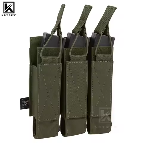 KRYDEX Tactical Modular Triple Mag Pouch MOLLE Open-Top SMG Magazines Pouch For MP5 MP7 KRISS Huntin
