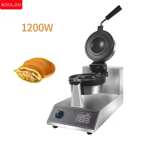 XEOLEO Electric UFO Burger Machine 1200W Ice Cream Waffle Makers Hamburg Gelato Panini Press Machine