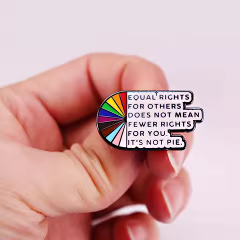 Equal rights for others does not mean fewer rights for you it's not pie Enamel Pin rainbow Metal Bad