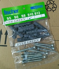 FISCHER S-10 dan BAUT SEKRUP 5 cm -pakai Mata Bor Tembok Beton 10mm -R