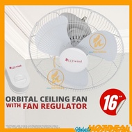 EVERWIND 16" Auto Fan 3 Blade Rotation Fan Ceiling Fan Bedroom Kitchen 3 Control Speed 360 Degrees Rotation Kipas Siling