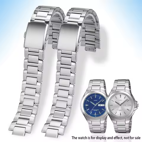 Raised Stainless Steel Strap For Casio MTP-1228 Stainless Steel Men's Strap MTP1228D Bracelet Watch