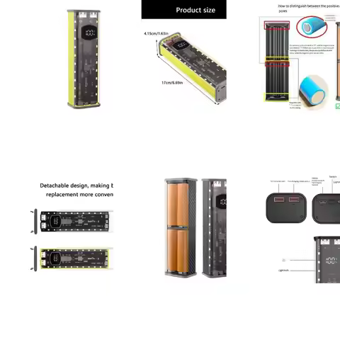 652F SolderFree 4Slot 21700 Battery Storage Case Super Fast Charging Port Portable PowerBank DIY Cas