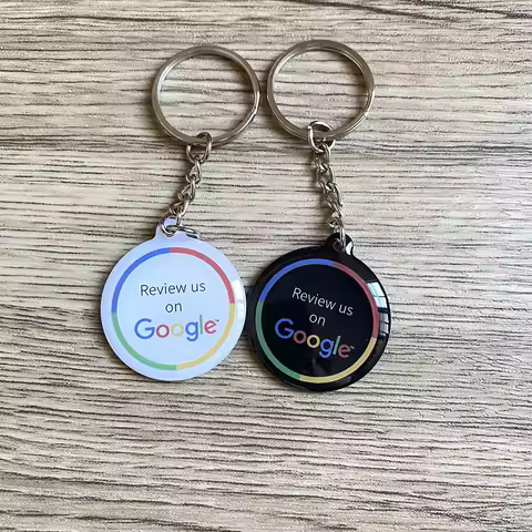 Waterproof Epoxy NFC Tap Review Keychain Google Review Follow us on Instagram Facebook NFC Key Card