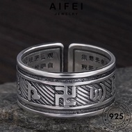 AIFEI JEWELRY Accessories Sterling 純銀戒指 Adjustable 925 Women Perempuan Ring Silver Original Mantra Perak Korean Cincin For R1707
