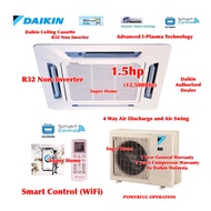 Daikin 1.5hp Ceiling Cassette Aircond FFC35A &amp; RC35B-3CK-LF (wifi) panel BF20CMF (Smart Control)