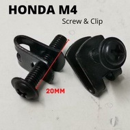 (1 CLIP + 1 SCREW) Wave125 M4 Screw Clip Wave 125 Head Lamp Cover 4mm Screw Clip M4x20 Thread Halus 