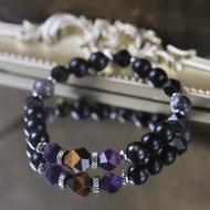 黑曜石 金運石 黑髮晶 虎眼石 紫水晶 水晶手鍊 智慧健康避邪