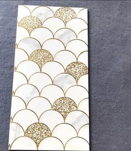 Gold Porcelain Tiles Wall Decor Fish Scale 30x60cm Tiles PER BOX 8 PCS