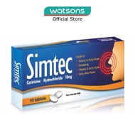 SIMTEC Cetirizine 10Mg (Relief Cold And Allergy Symptoms) Tablet 10s