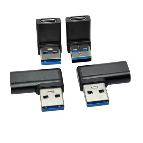 90 Degree USB 3.0 (Type-A) Male to USB 3.1 (Type-C) Adapter Female Connector Converter Right Angle U