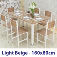 Meja makan Dining table set chair 4 / 6 seater dinning marble design Kerusi makan moden Modern beige