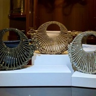 Soleil 銀 — 手工閃亮 Macramé 包，配肩帶