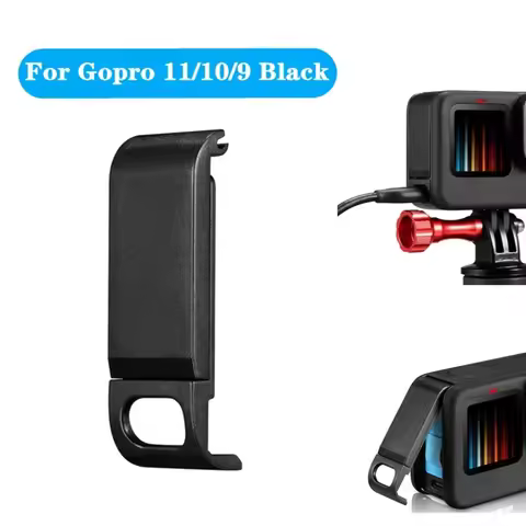 Flip Battery Cover for GoPro Hero 11 10 9 Black Removable Battery Lid Door Type-C Charging Port Side