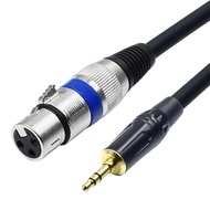 XLR to 3.5mm (1/8 inch) Stereo Microphone Cable for Camcorders, DSLR Cameras, Computer Recording Dev