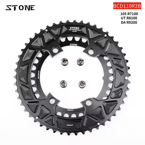 STONE Double Chainring BCD 110mm 4 Bolts for 105 R7100 Ultegra R8100 R9200 Dura Ace Road Bike Chainw