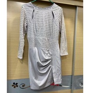 O‘MUSES灰色設計款長䄂洋裝 禮服 尺寸M/名牌洋裝