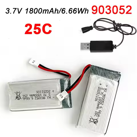 903052 25C 3.7V 1800mAh Battery XH2.54/JST Plug for Syma X5 X5SW X5SC X5C X5SH X5HC Hq859b H11d RC D
