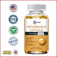 BzenWell Kapsul B6 25mg — Menyokong Penghitaman Rambut, Kesihatan Kulit & Jantung