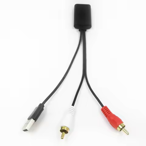 Biurlink Universal Car RCA USB Adapter Wireless Bluetooth Receiver Home Media AUX Bluetooth Audio De