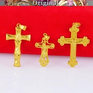 916 Gold Cross Small Pendant Necklace Female Explosion Euro Coin Men and Women Pendant Gold 22k Pend