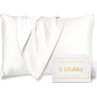 Utukky 6A Mulberry Silk Pillowcase 43×63cm | One Side Silk Pillow Cover | Hair & Skin Care | Soft Lu