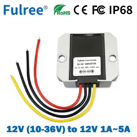 10V 12V 13V 15V 17V 18V 19V 24V 25V 28V 30V to 12V 1A 3A 5A DC DC Buck Boost Converter Step Up Down 