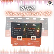 VEGER MMC 8GB TF CARD/MMC/MEMORY Class10 With Package Black Orange