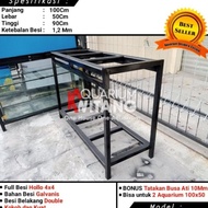 Rak Aquarium / Rak Aquarium Besi Hollo 2 Susun Ukuran 100X50 / Rak Aquarium Besi Hollow 4X4 Santioms