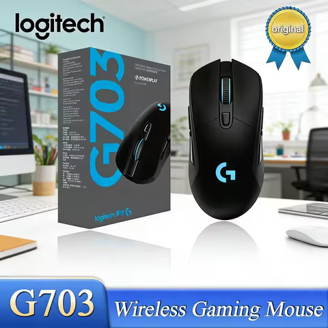 Logitech G703 Wireless Gaming Mouse - Ergonomic Esports Mechanical Charging RGB Upgrade HERO Sensor