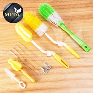 MITO Bottle Cleaning Brush Set Multi Functional Baby Bottle Brush Set Silicone Baby Bottle Cleanser Set Cup Bottle 707
