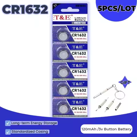 CR2032 CR2025 CR1632 Lithium Battery 3V Coin Cell for Watch Calculator Remote Key Fob - Long Lasting