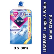 Libresse Longer & Wider Slim Panty Liner (19cm) 3 x 30's
