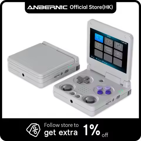 Anbernic RG34XXSP Retro Handheld Game Console Foldable 3.4 Inch IPS Screen Linux System & Sunken Dua