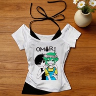 Omori Y2K Grunge Gyaru Gothic Cropped Top - Japanese T-Shirt