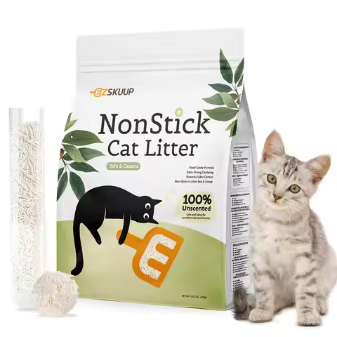 Ezskuup Non-Stick Ultra Clumping Cassava Tofu Cat Litter Odour Control Low Tracking Kitty Litter Pla