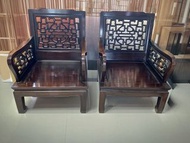 花梨木古典雕花紅木椅一對（不是1000年酸枝古董）大約50多年