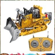 1:24 2.4GHz 9 Channels Remote Control Tractor Toy Bulldozer RC Aluminum Alloy Engineering Tractor To