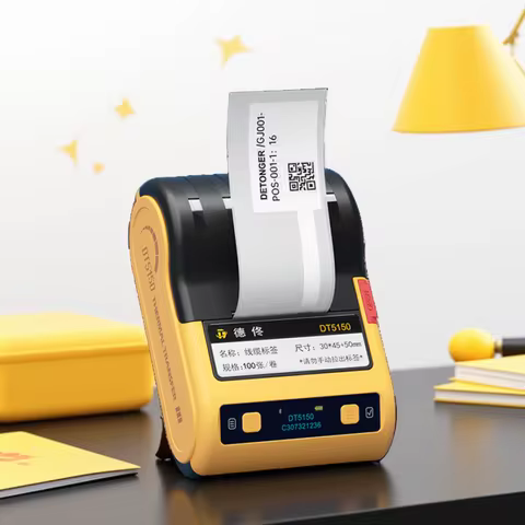 DETONGER DT5150 MiNi Portable Smart Thermal Ribbon Printer Wireless BT Barcode QR Code Cable Sticker