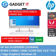 HP 24-DP0209D ALL-IN-ONE PC (RYZEN 5 4500U,8GB,512GB SSD,23.8" FHD,RX VEGA 6,WIN10) USB KBM + PRE-IN
