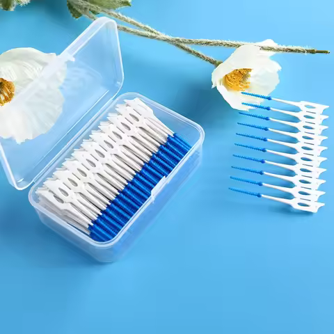 200 Pcs/box Silicone Interdental Brush Super Soft Dental Cleaning Brushes Teeth Cleaner Dental Floss