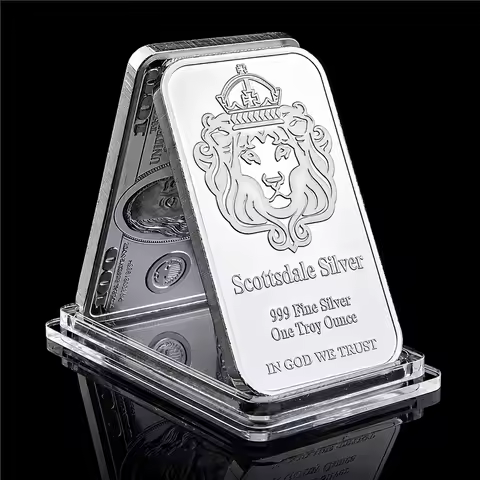 Scottsdale Silver 1oz 999 Fine Silver Bar - Bullion in God We Trust, Investment, Collectible Coin wi