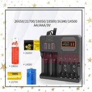 AA AAA 18650 Lithium NiMh Battery Charger 8 Slots 4 Slots Dual USB