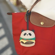 熊貓漢堡掛件掛飾包包掛件鑰匙扣吊飾真皮客製手工原創