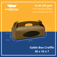 (Isi 20 pcs) Gable Box Kraft 30x10x7 / bolu gulung croffle croissant pie susu pie buah pie taiwan du