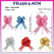 3.8CM - PULL FLOWER RIBBON/RIBEN TARIK BUNGA/GLITTER PULL FLOWER/SHINING RIBBON/GLITTER ORGANZA RIBE