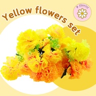 Yellow flowers set เซ็ตดอกไม้สีฟ้า ดอกไม้ปลอม ดอกไม้ประดิษฐ์ ตกแต่งบ้าน ช่อดอกไม้ DIY พร๊อพถ่ายรูป