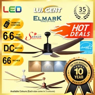 Elmark 666B / FANCO Spino 56/66 Inches LED Light 6 Blade Remote Control DC Motor Ceiling Fan | Kipas